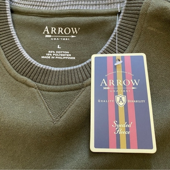 NWT Arrow Crewneck Sueded Fleece Large - Picture 4 of 5